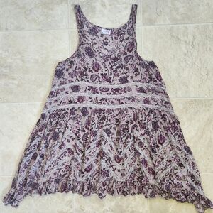 Intimately Free People Bohemian Floral Print Tank Top - Size Medium